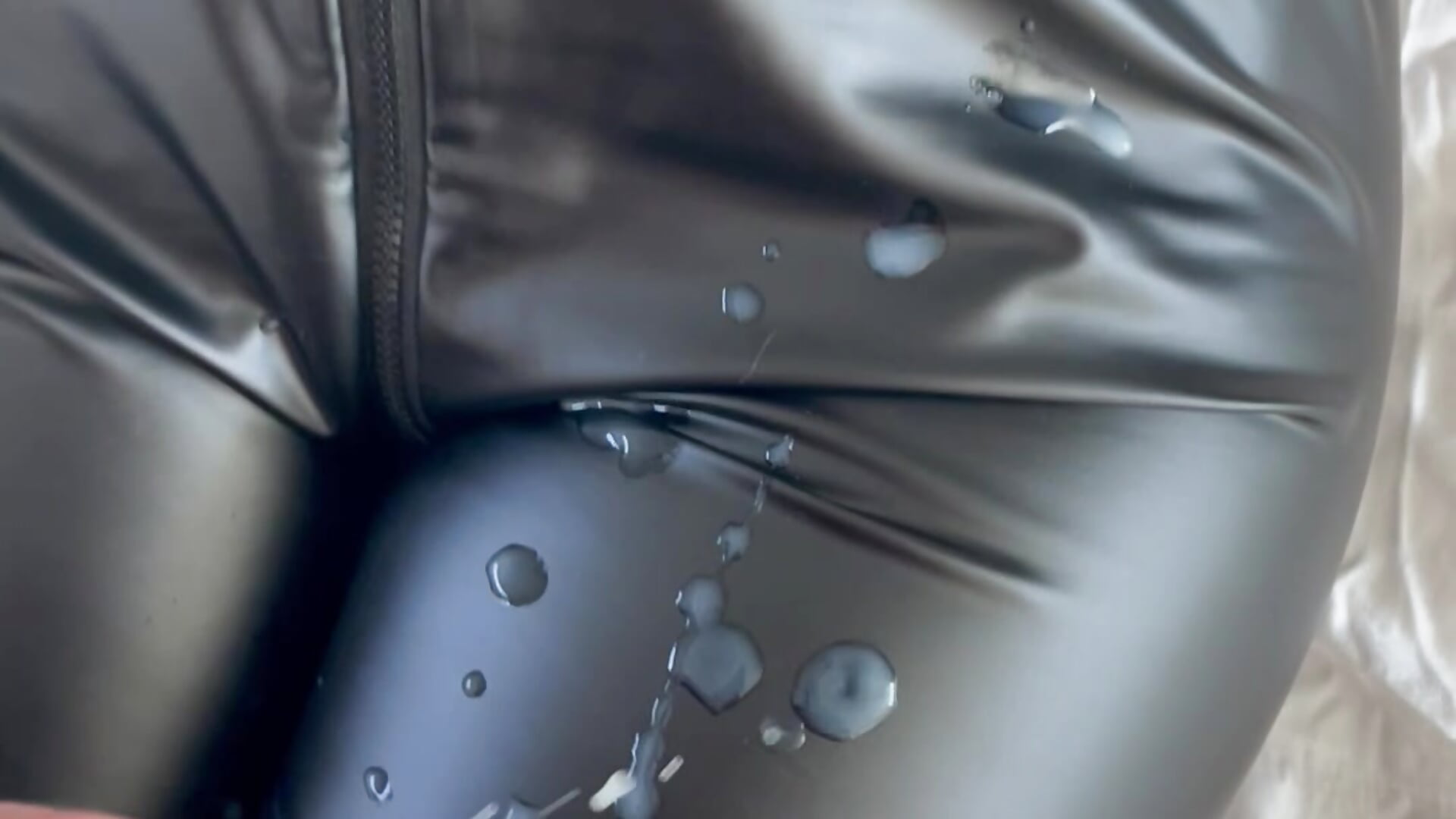 Cumshot on Latex leggings