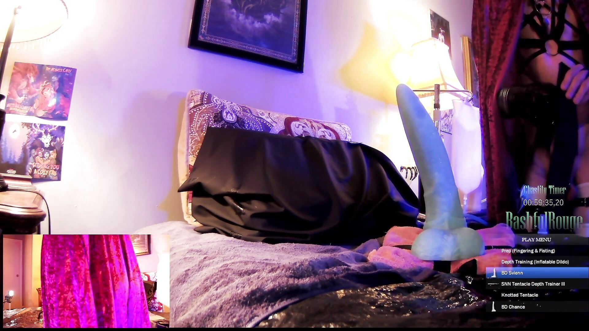 [4/18/26] Squirting Hard As I Ride BD Chance To The Hilt, Cumming As I Pump Myself Full of Cum - vídeo de la modelo de cam BashfulRouge