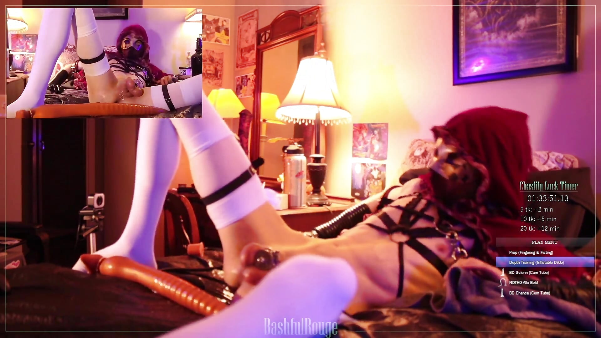 [7/11/26] Trying Out A New Auto Cum Pump, Slow Riding On Big Dildos, and Throwing Away My Cage's Key - vídeo de la modelo de cam BashfulRouge