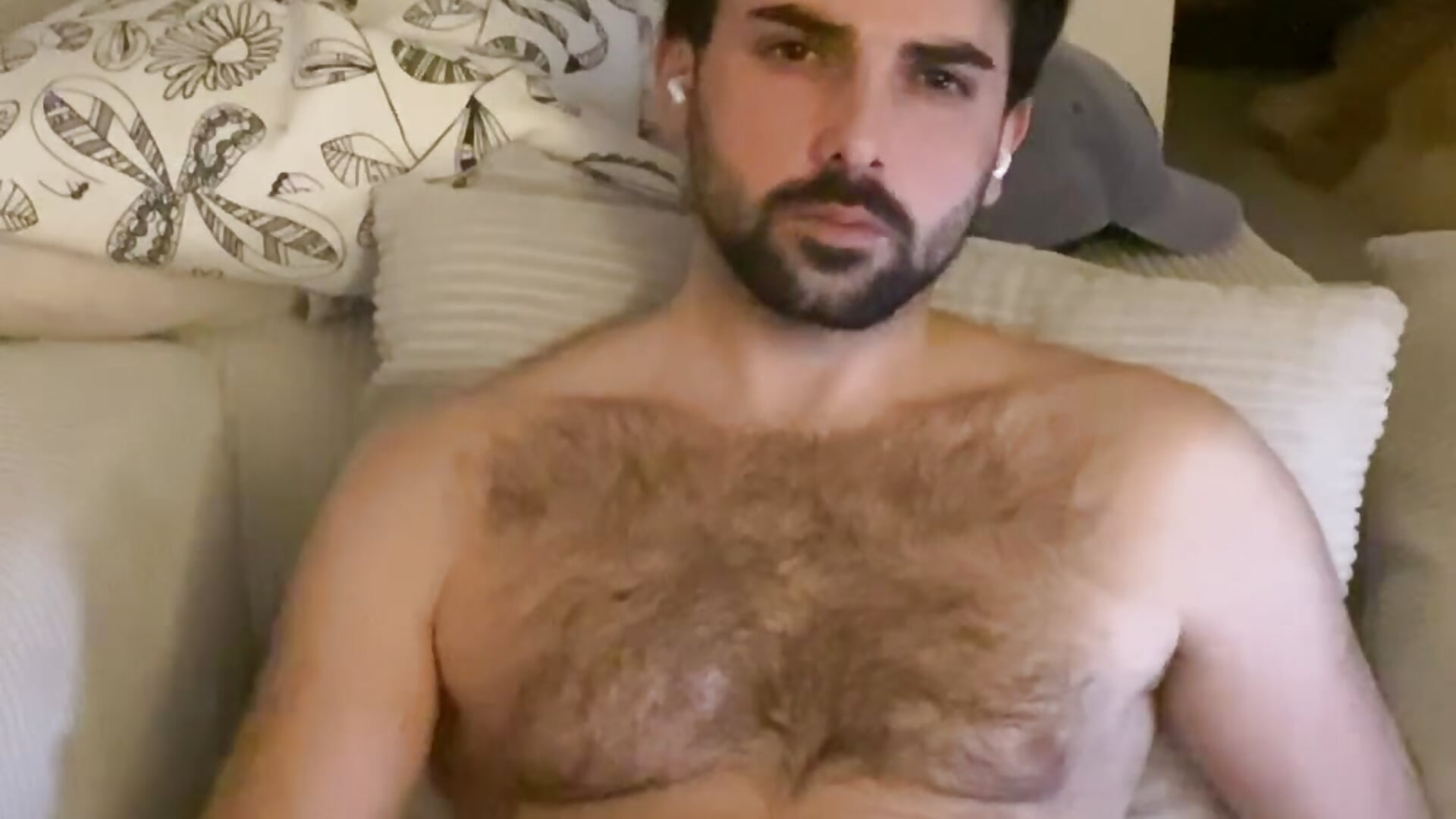 masturbating on the sofa