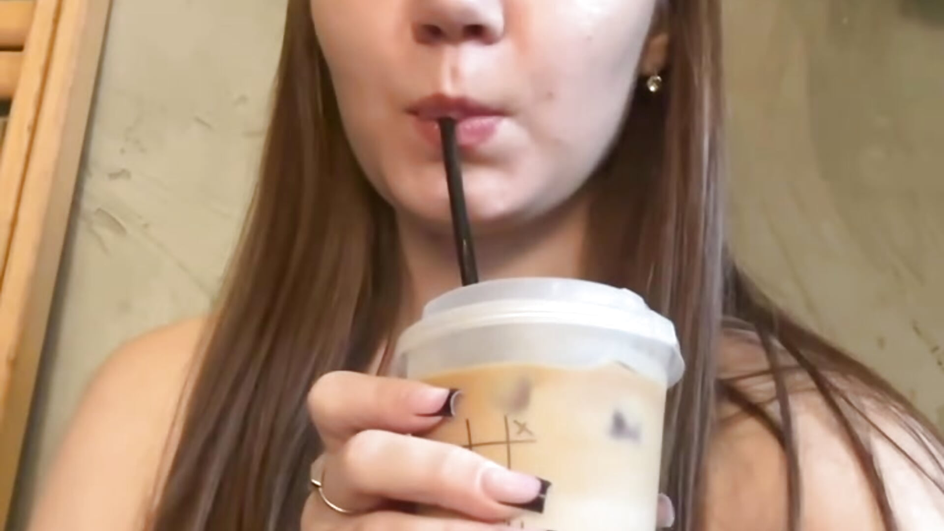 drinking cofee - video by Kalivess cam model
