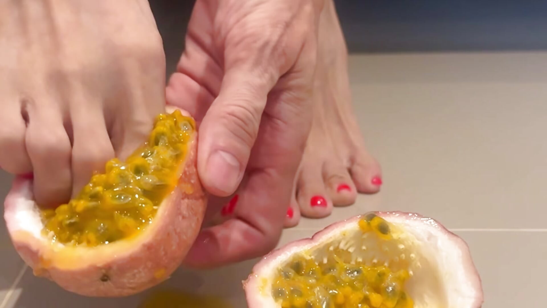 Food off my feet 👅 - video by VenusBloom cam model