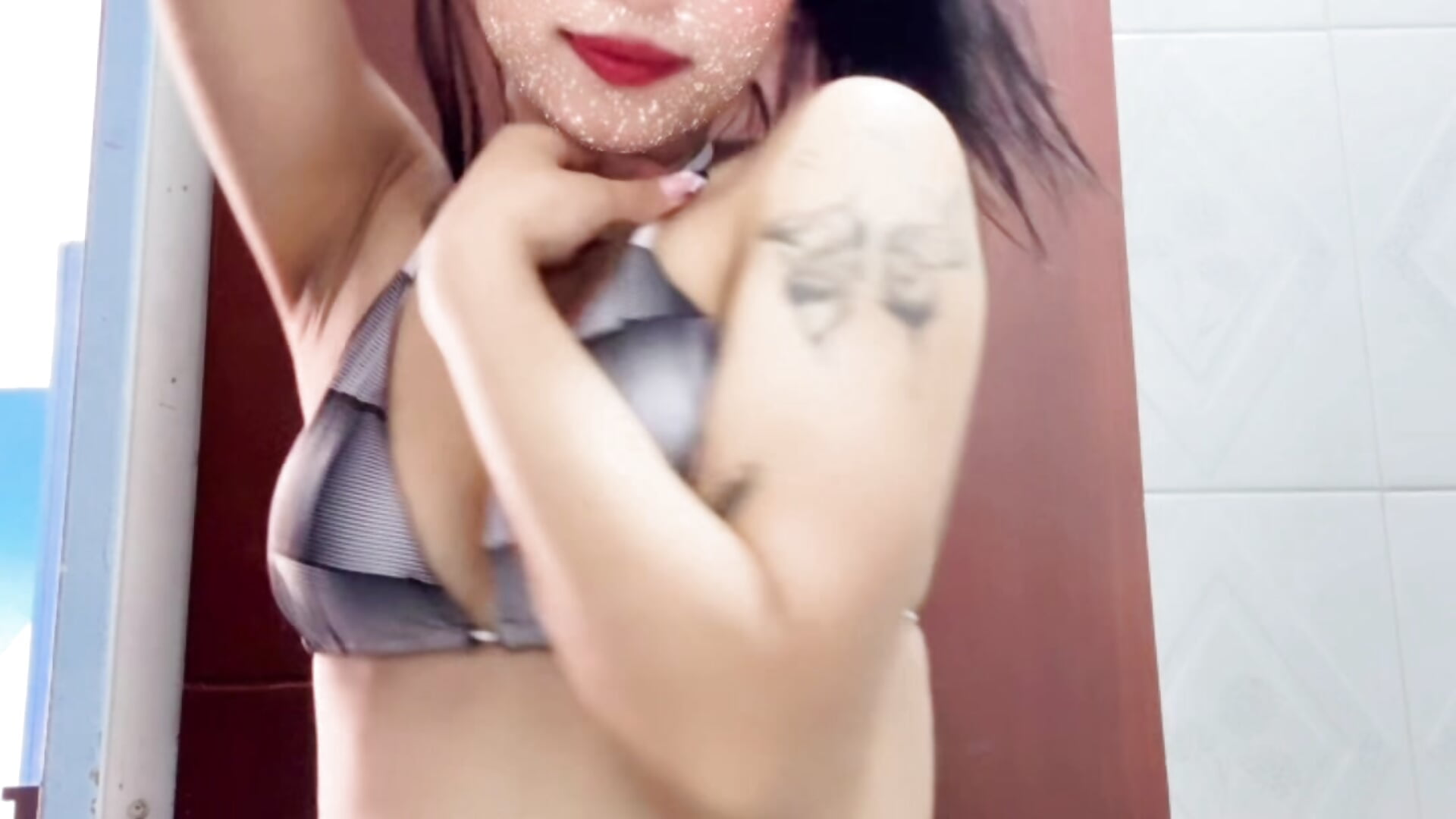 My tattoos with bath dress - video by ariiweess02_ cam model