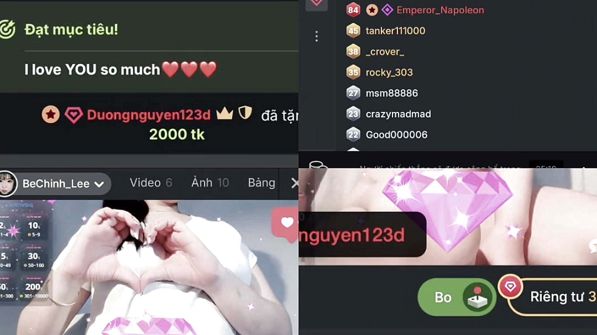 11/24/2025 King from Duongnguyen123d😍 Thanks you so much🌹😘 - video by BeChinh_Lee cam model