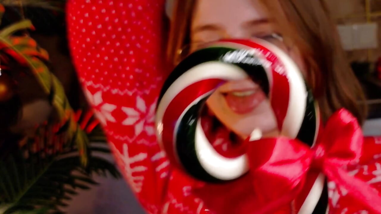 enjoying my candy cane ;)