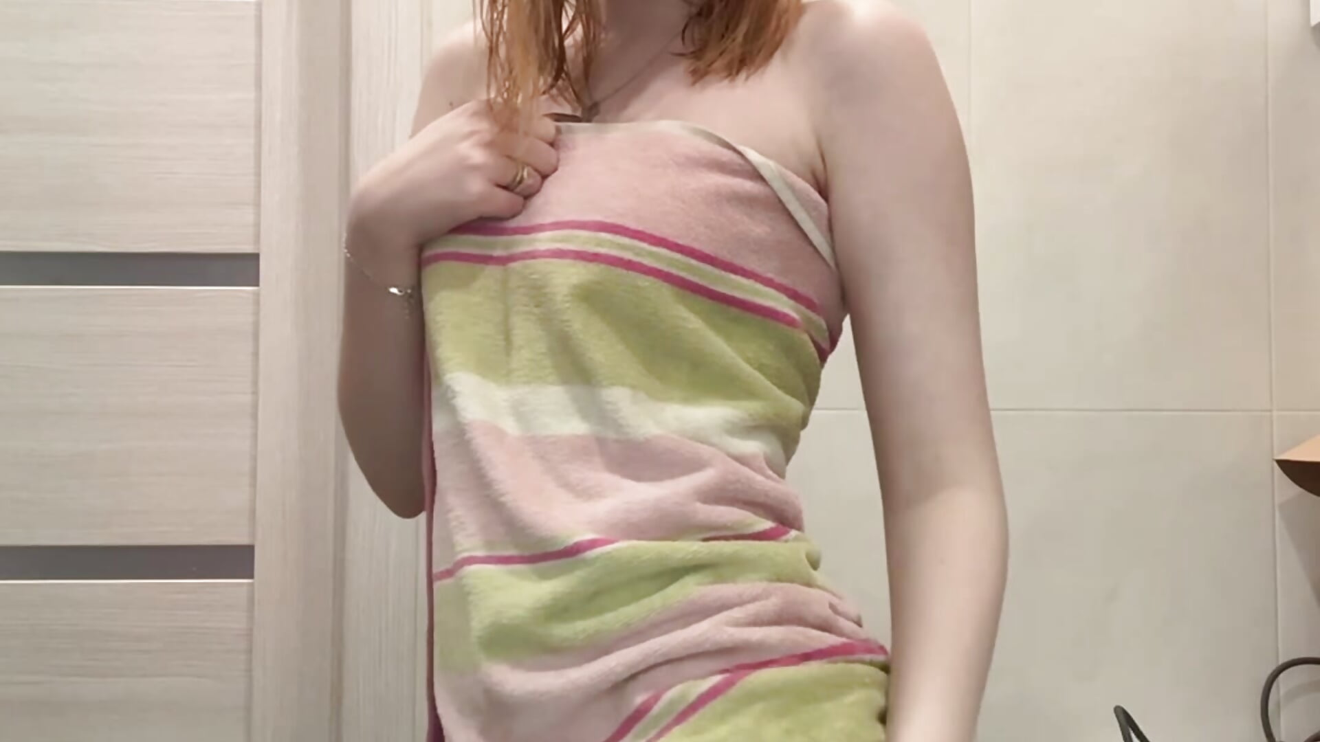 Dancing in bathroom
