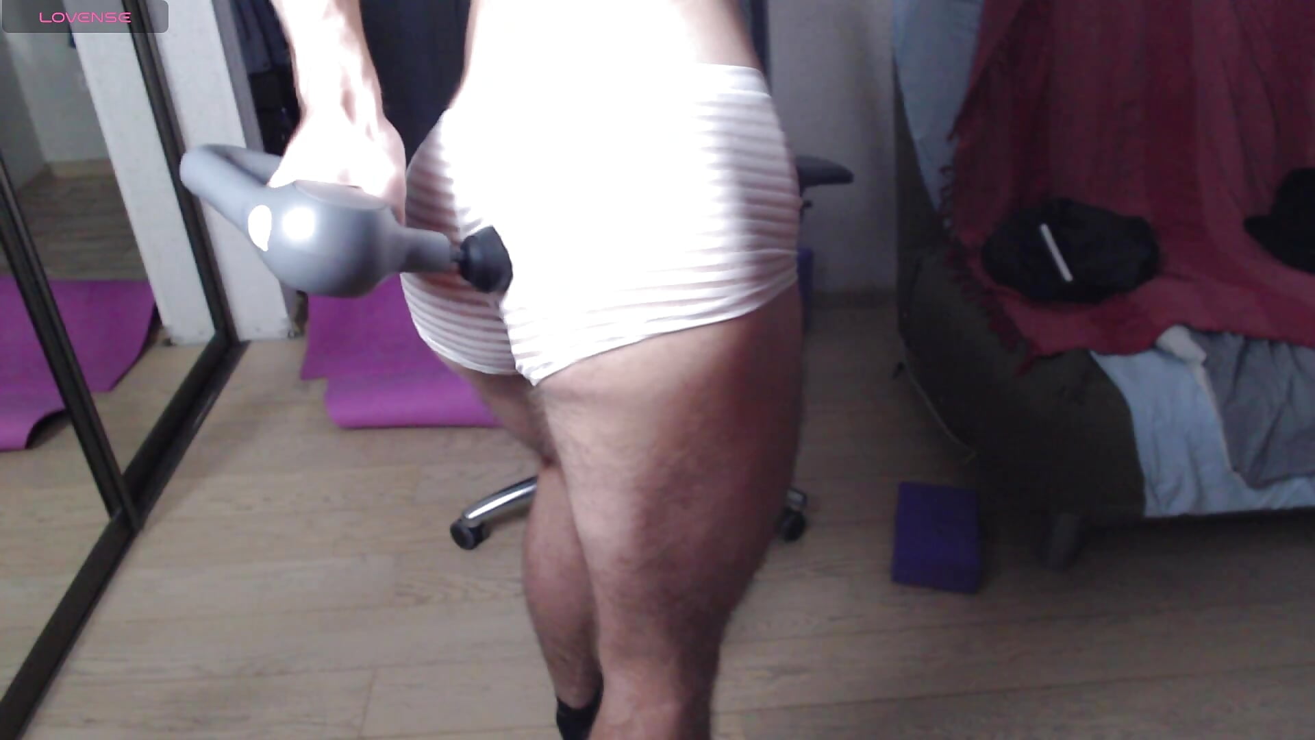 Massage Gun on My Ass Through See-Through Briefs (Free Tease) - video by lucky_swimmer cam model