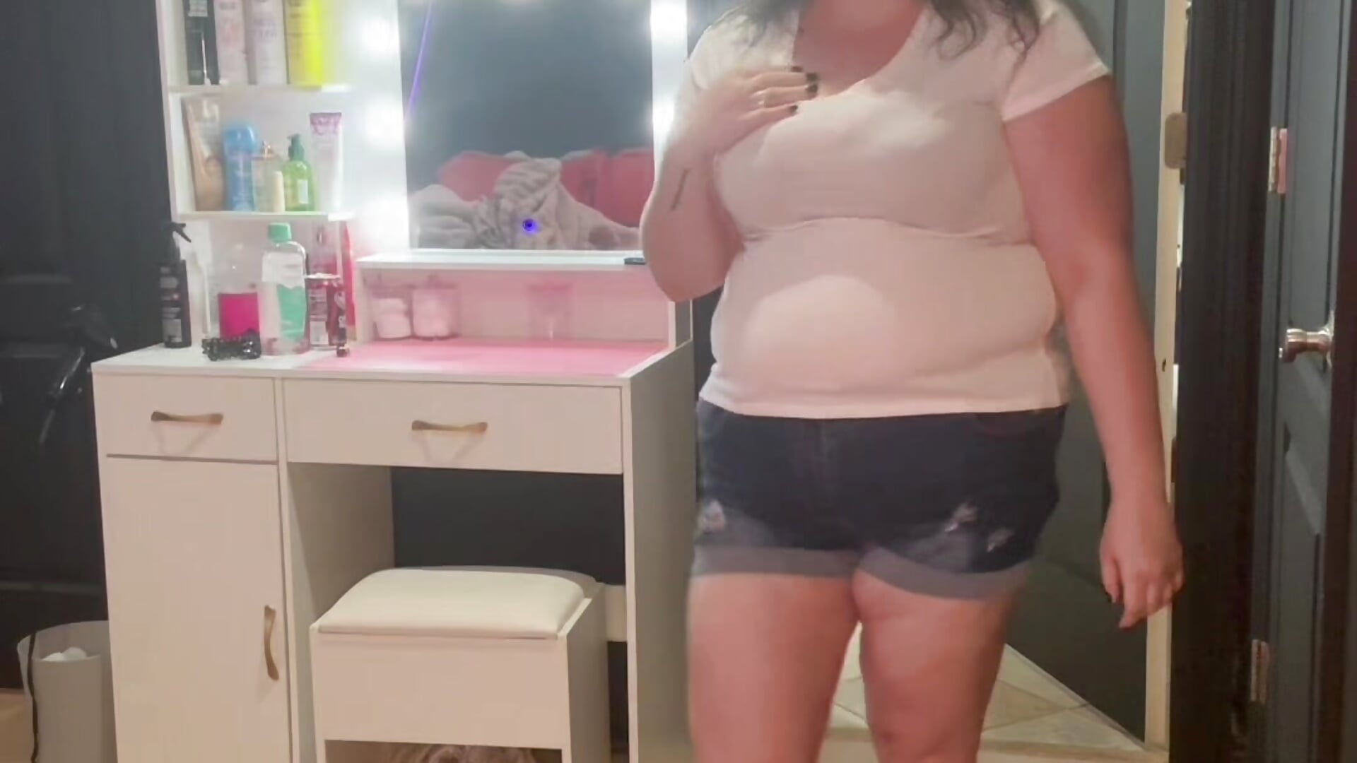 Teaser to a strip tease video.. 😈I’ll post the rest check it out - video by mrsmyla93 cam model