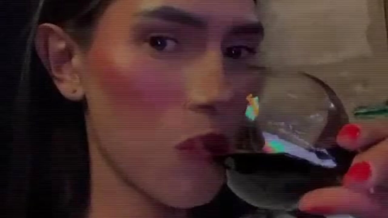 A glass of wine and provocative looks… 🍷😈 - video by ValeryTs1 cam model