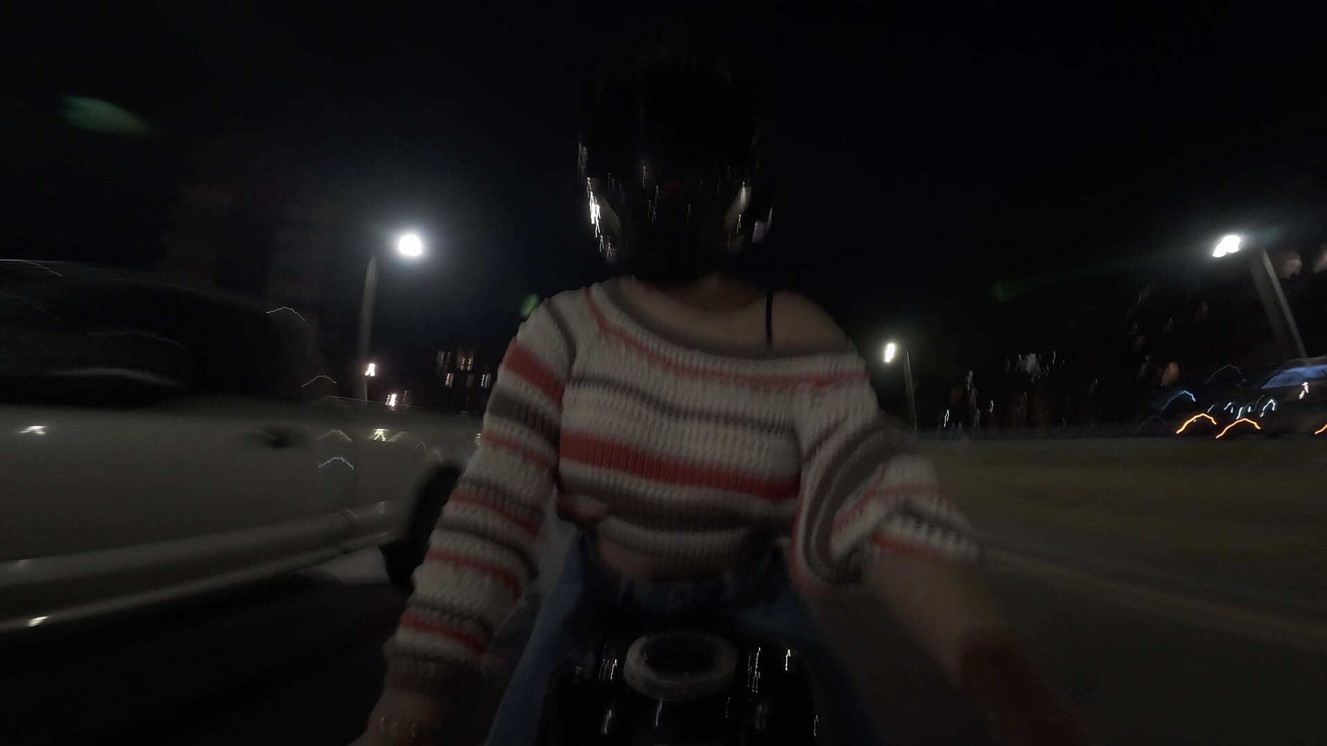 Boobs out on moto