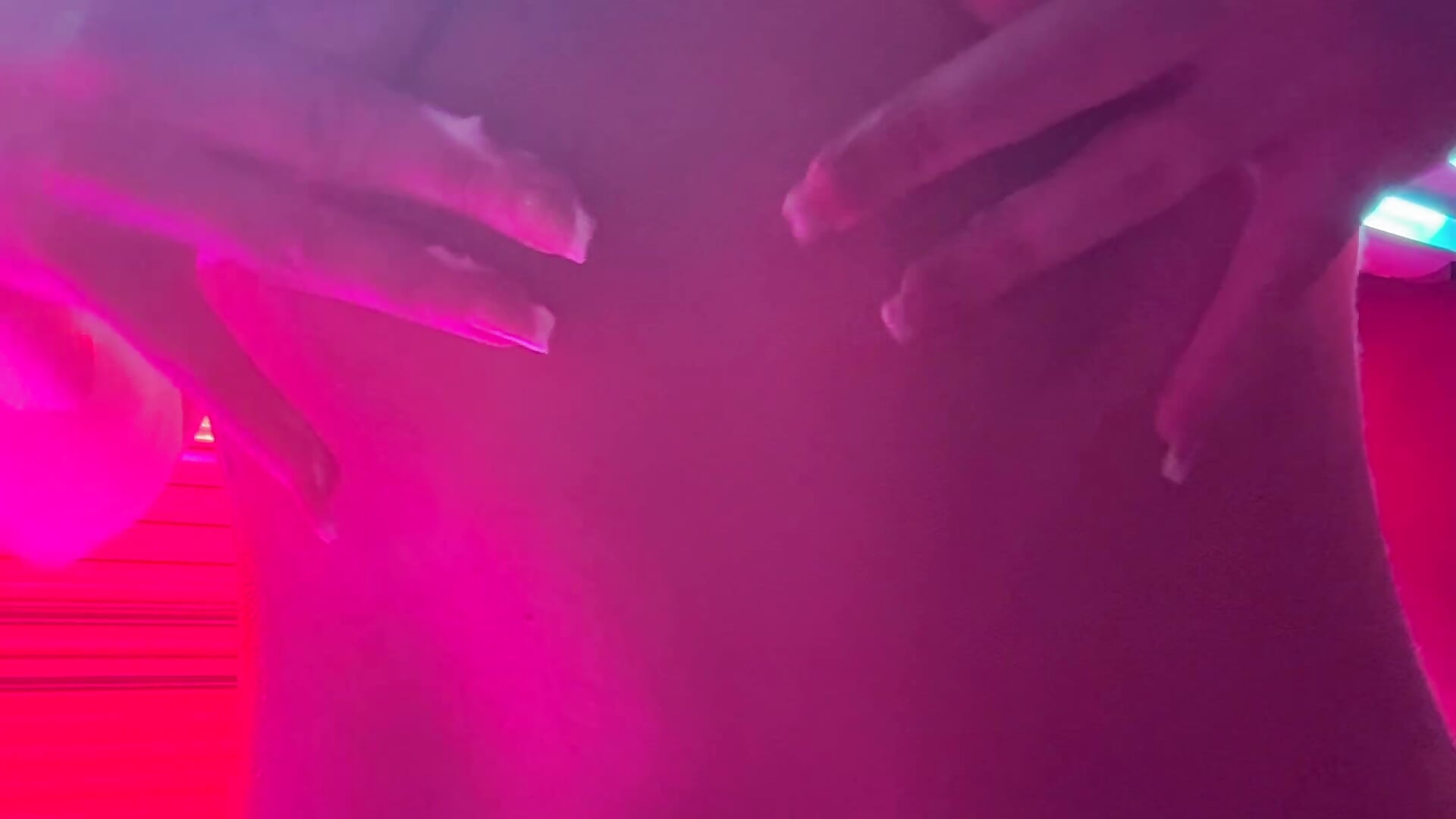 Rubbing in lotion on the sunbed