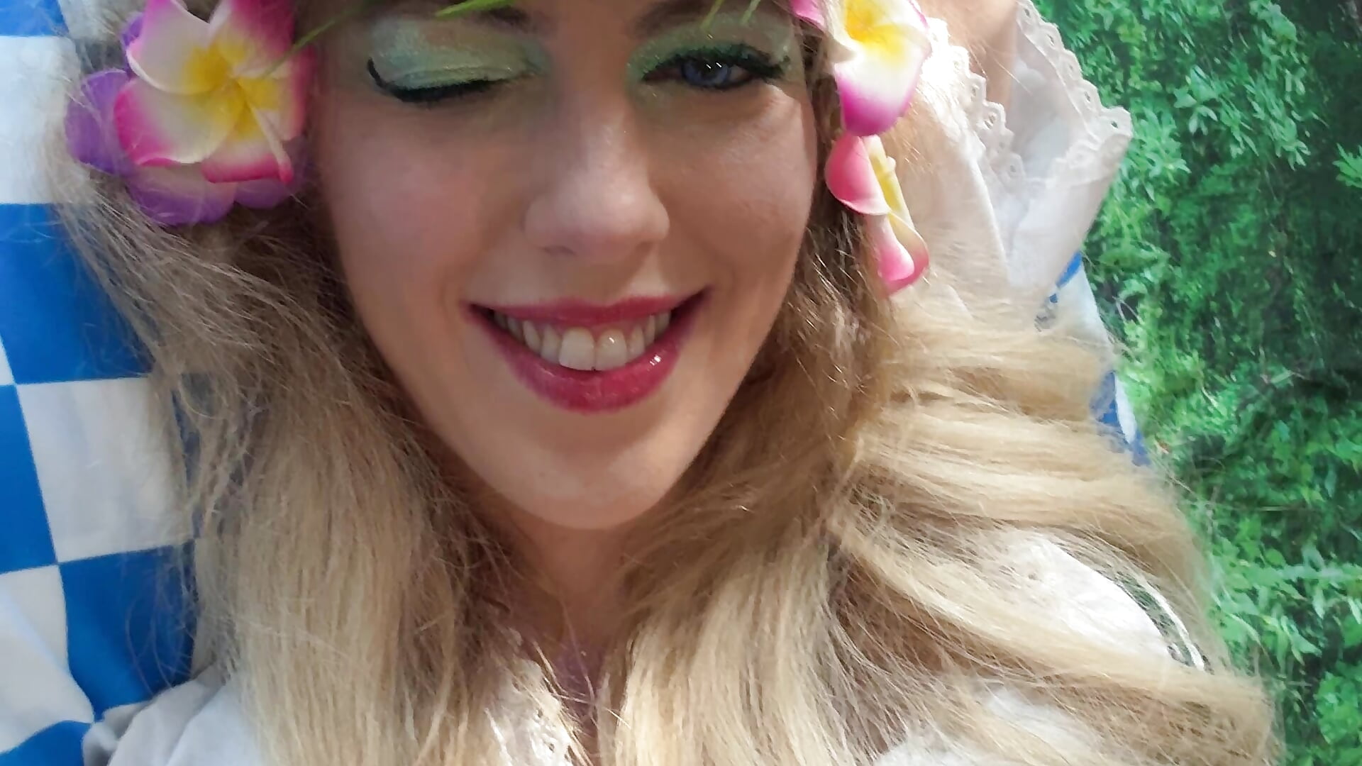 Oktoberfest dress and pink flower crown