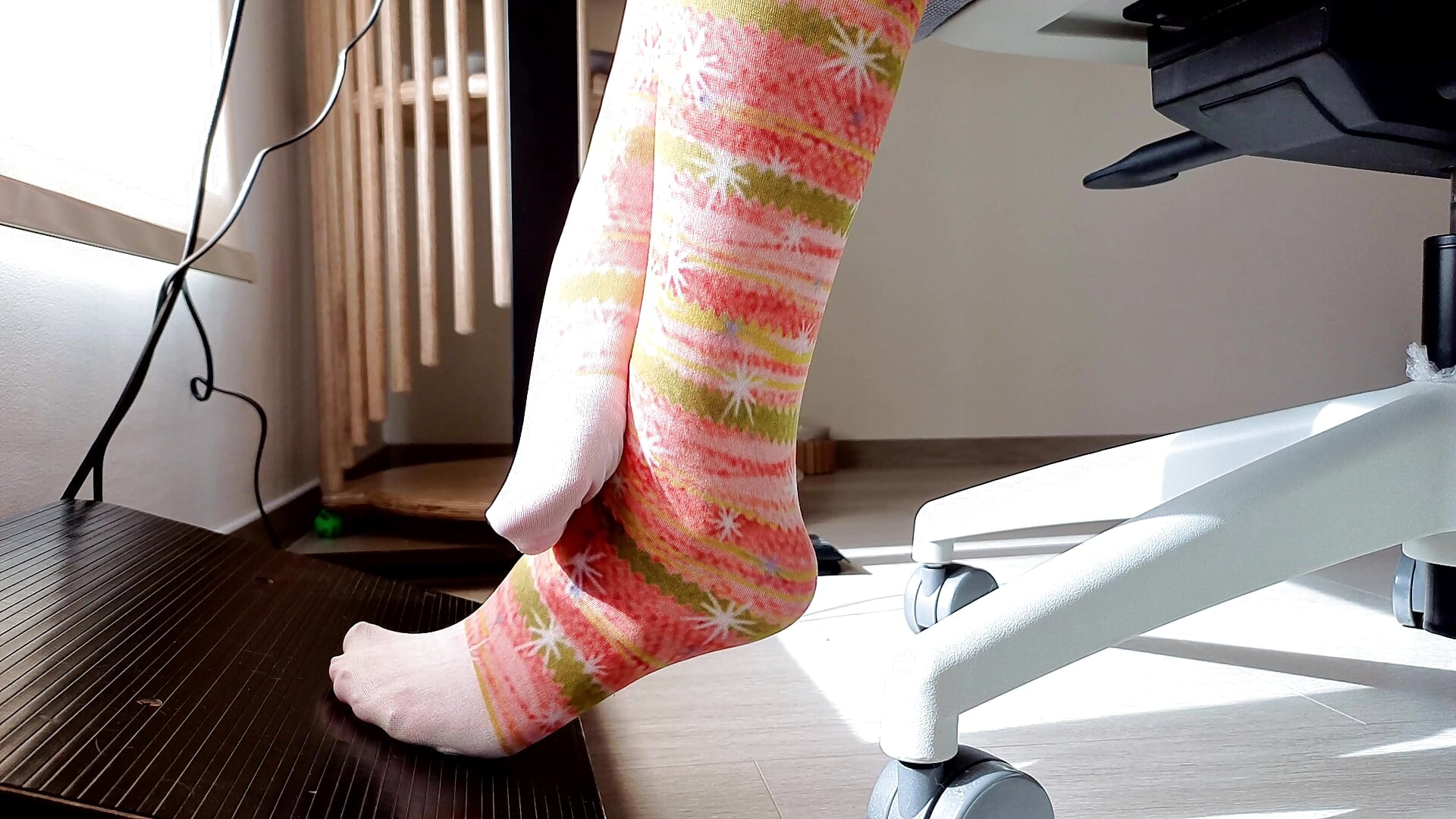 Christmas sockings tease - video by Feetbeth cam model