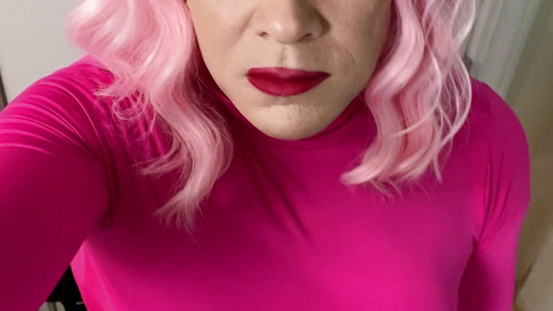 Showing off my pink hair and bbc