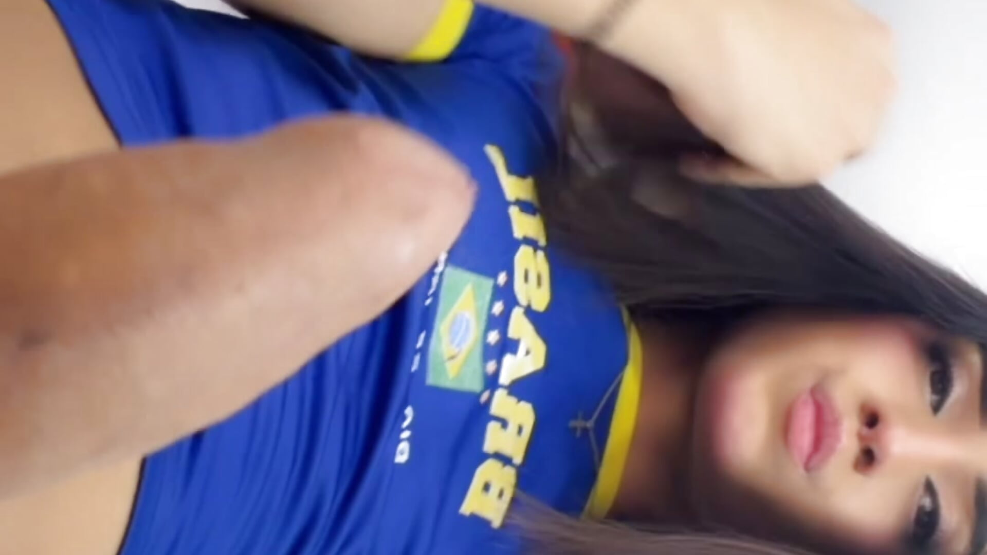 You kneel down to suck my cock