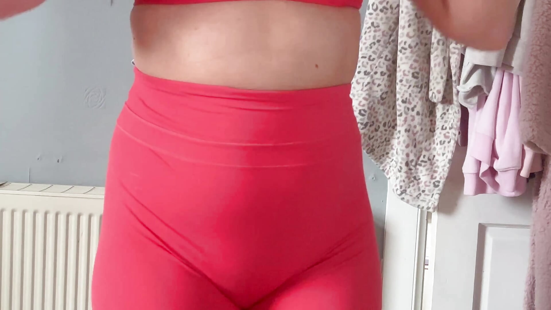 Gym wear strip tease
