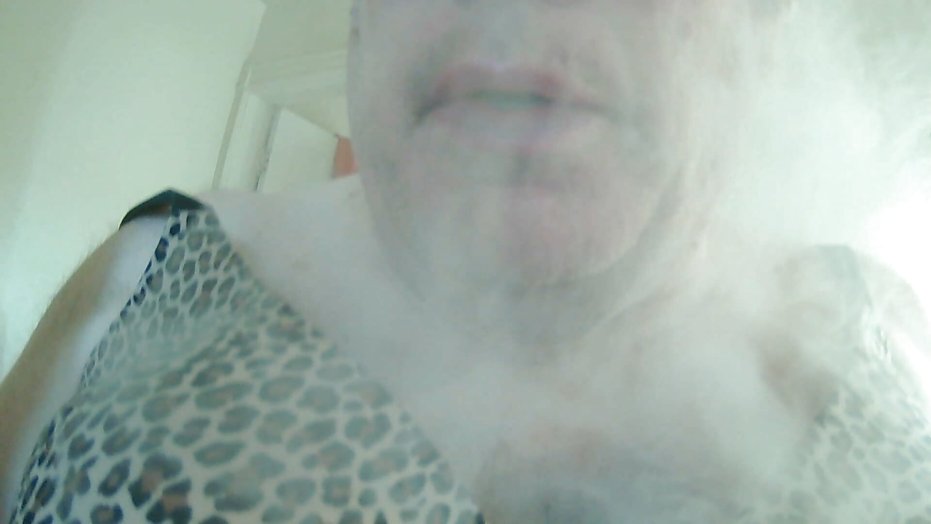 hot red lips with a big vape