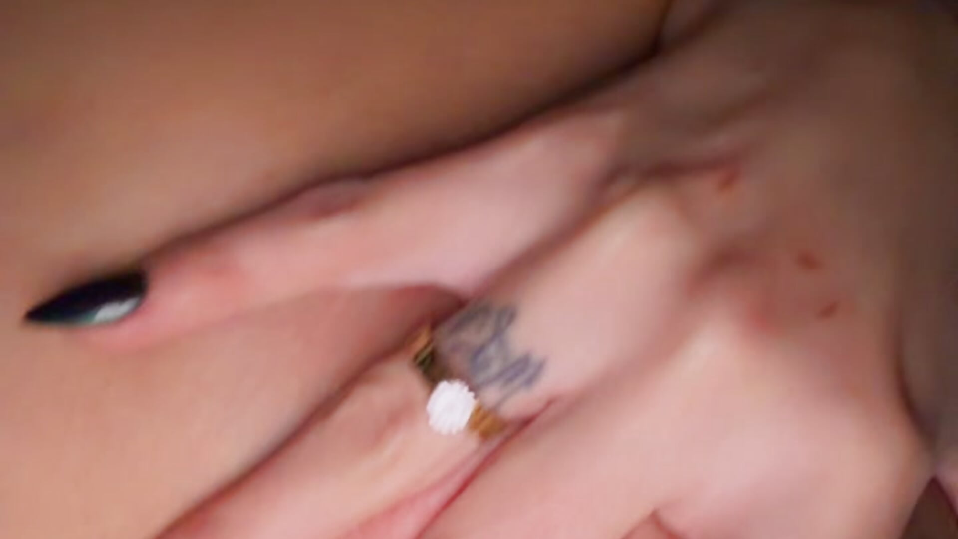 Sexy white outfit and fingering and playing with myself