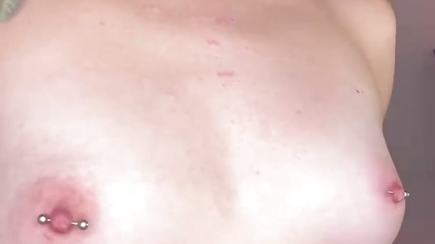 piercing in nipples - video by HollyGrey_ cam model