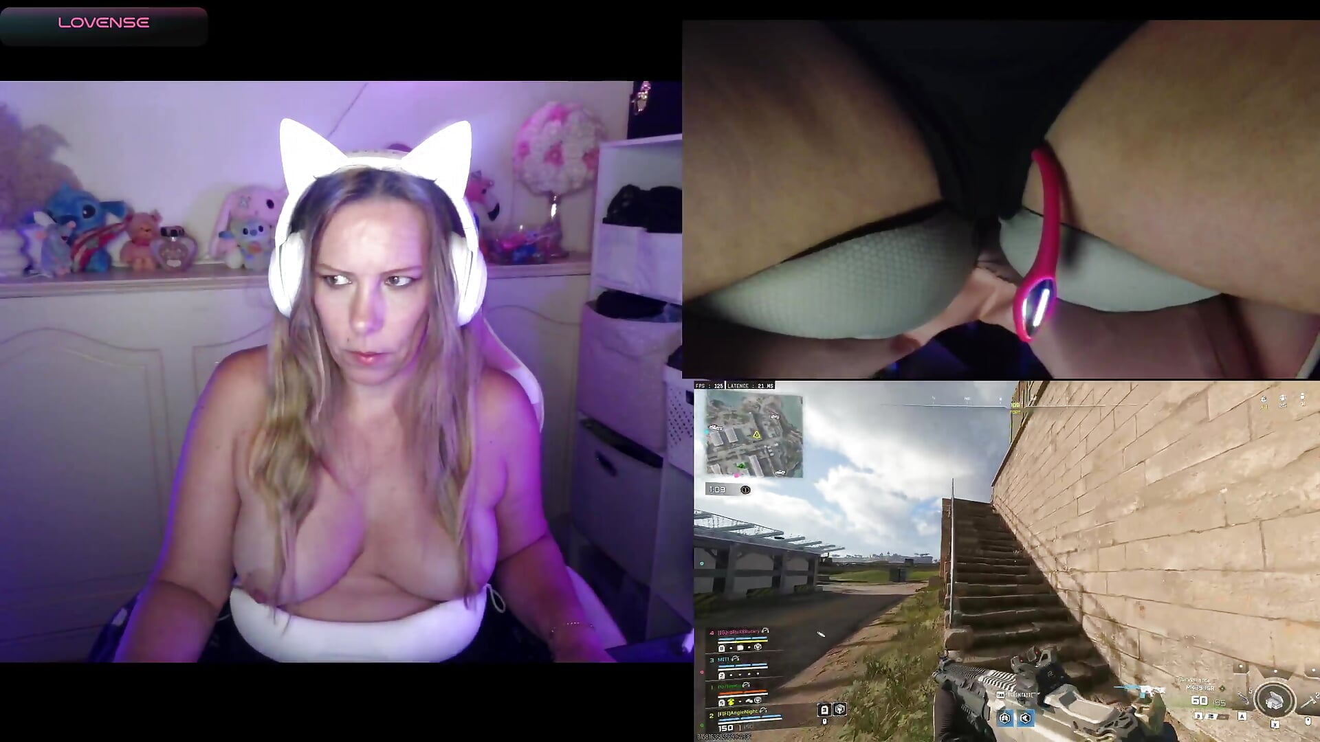 vidéo gaming topless + vibration - video oleh Angie-night kamera model