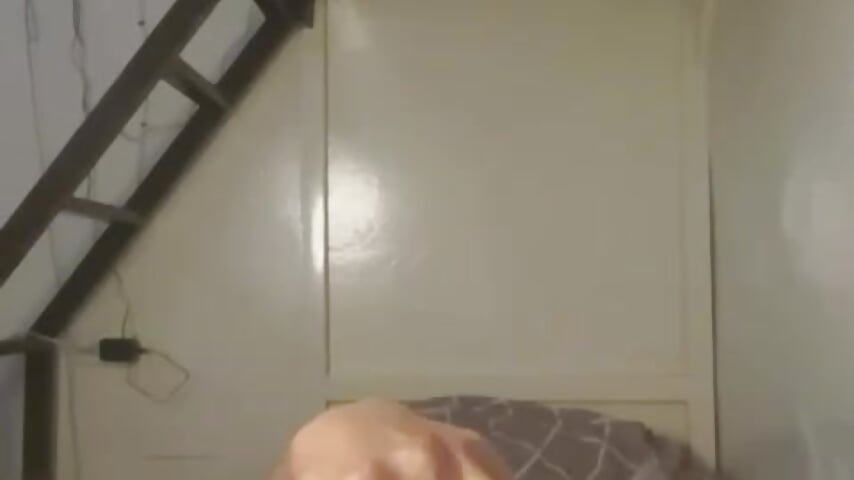 Riding big dildo close up