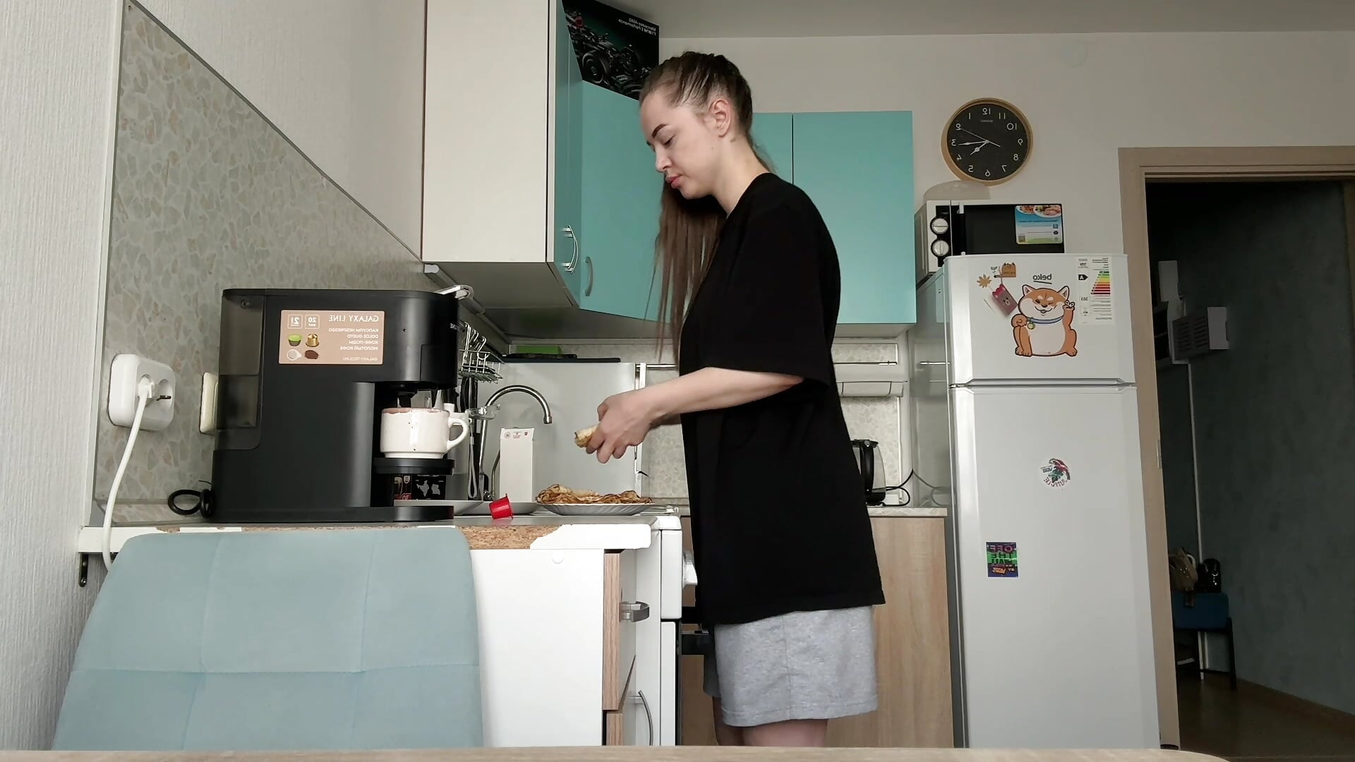 Housewife making coffee