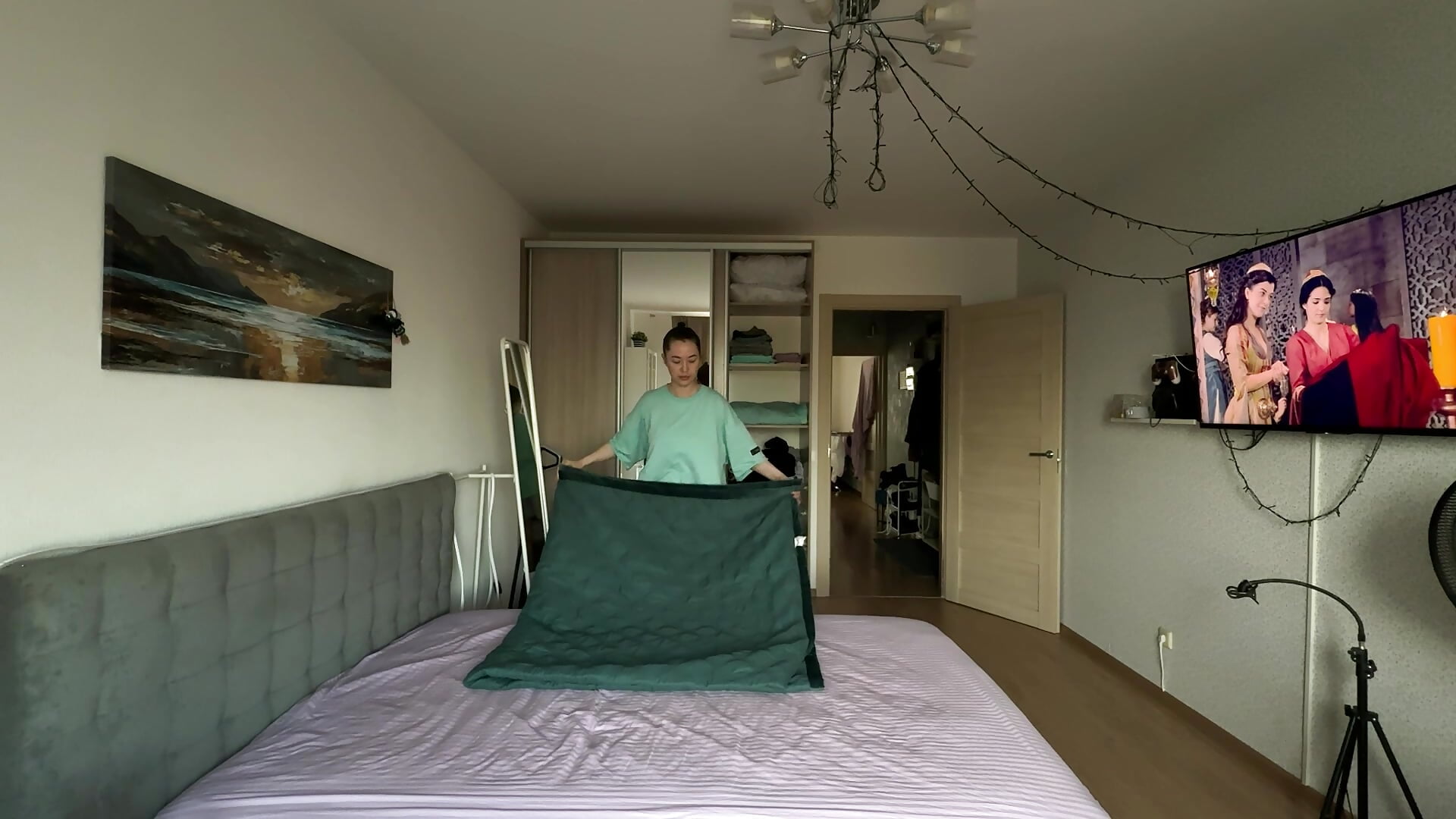 Making bed