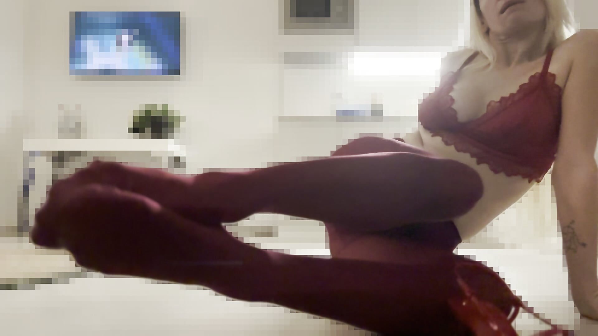 Red nylon tights - video của người mẫu cam White_Lotus_ASandra