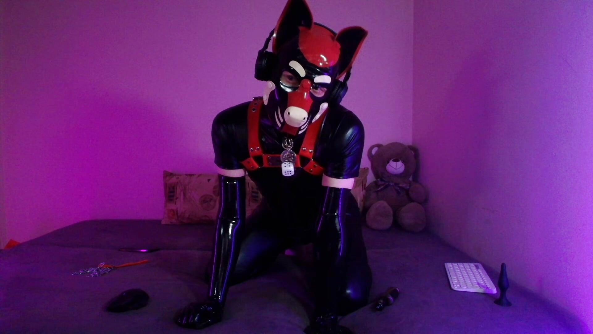Neon pup tease - obedient and soft control - video av K9_GoodBoy cam model