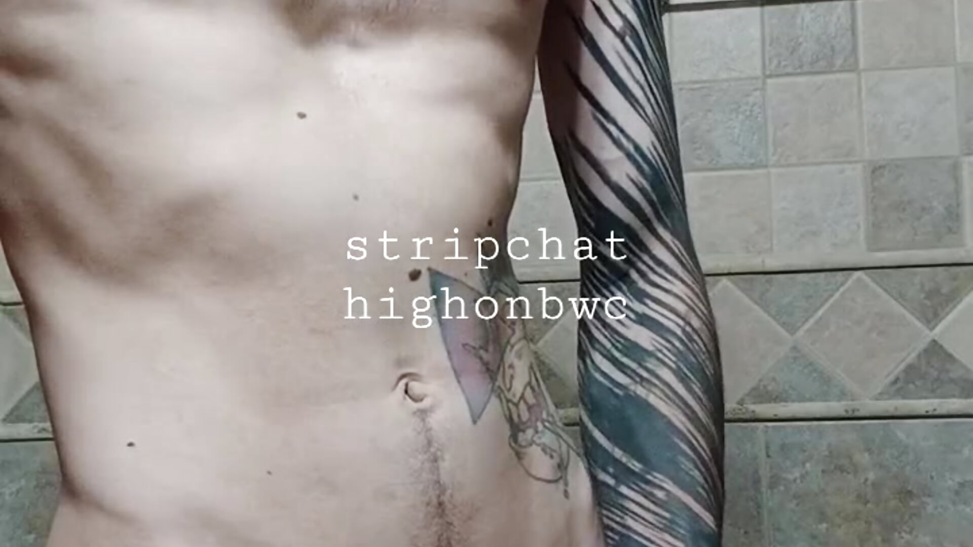 showing my hairy boner after a warm shower