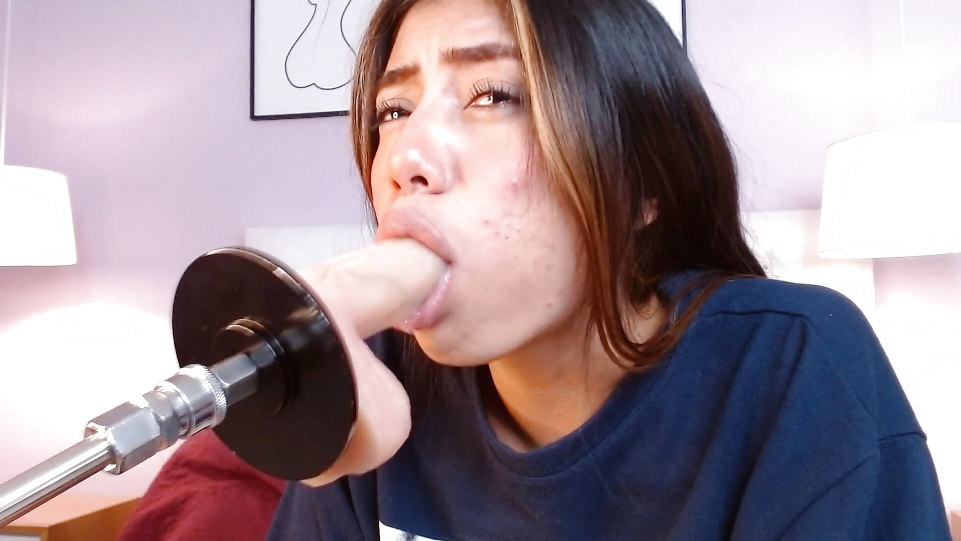 DeepThroat with FuckMachine 💦 - video by Cataleyaa23 cam model