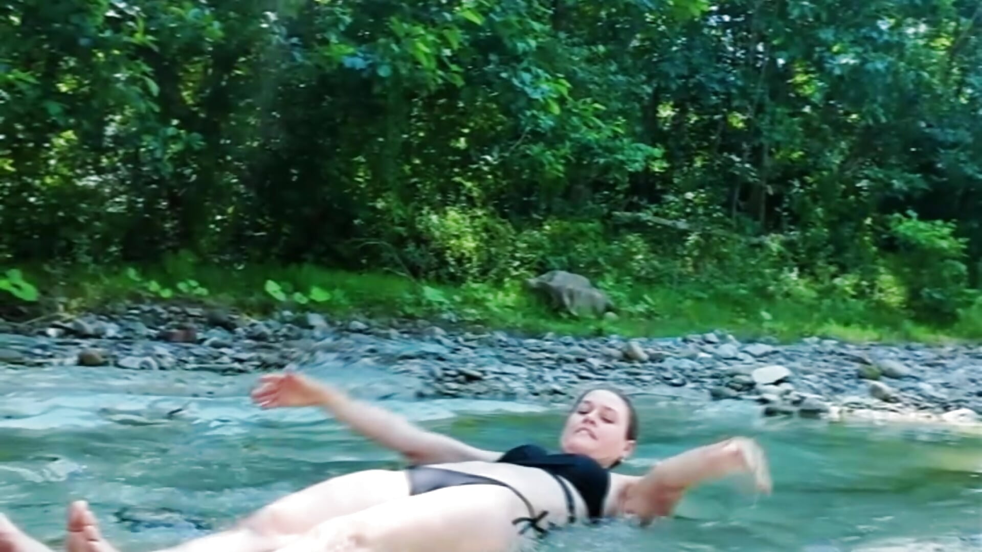 I'm swimming in the river