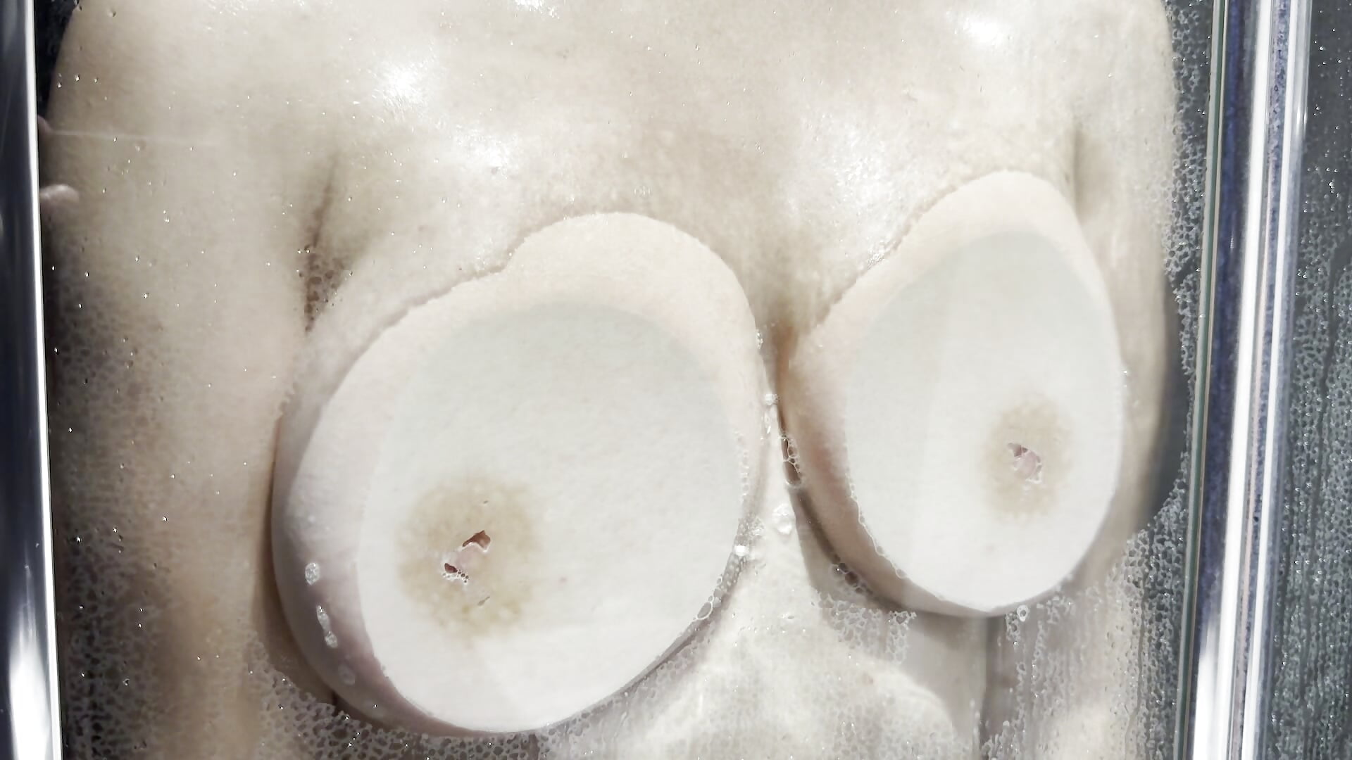 wettttt boobs on shower door - video av ancouple90s cam model