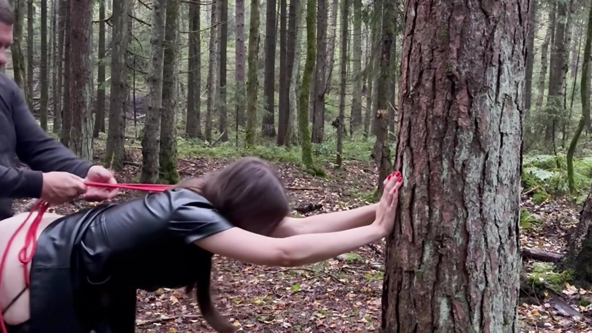 He caught a witch in the forest, took control, and finished on her face