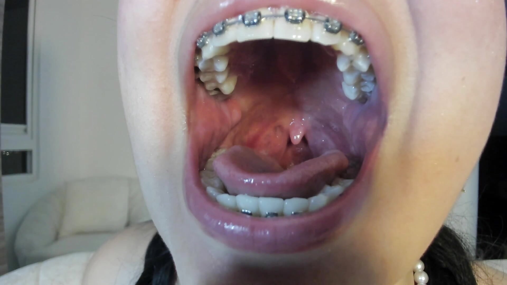 close-up of mouth plus pussy vibration
