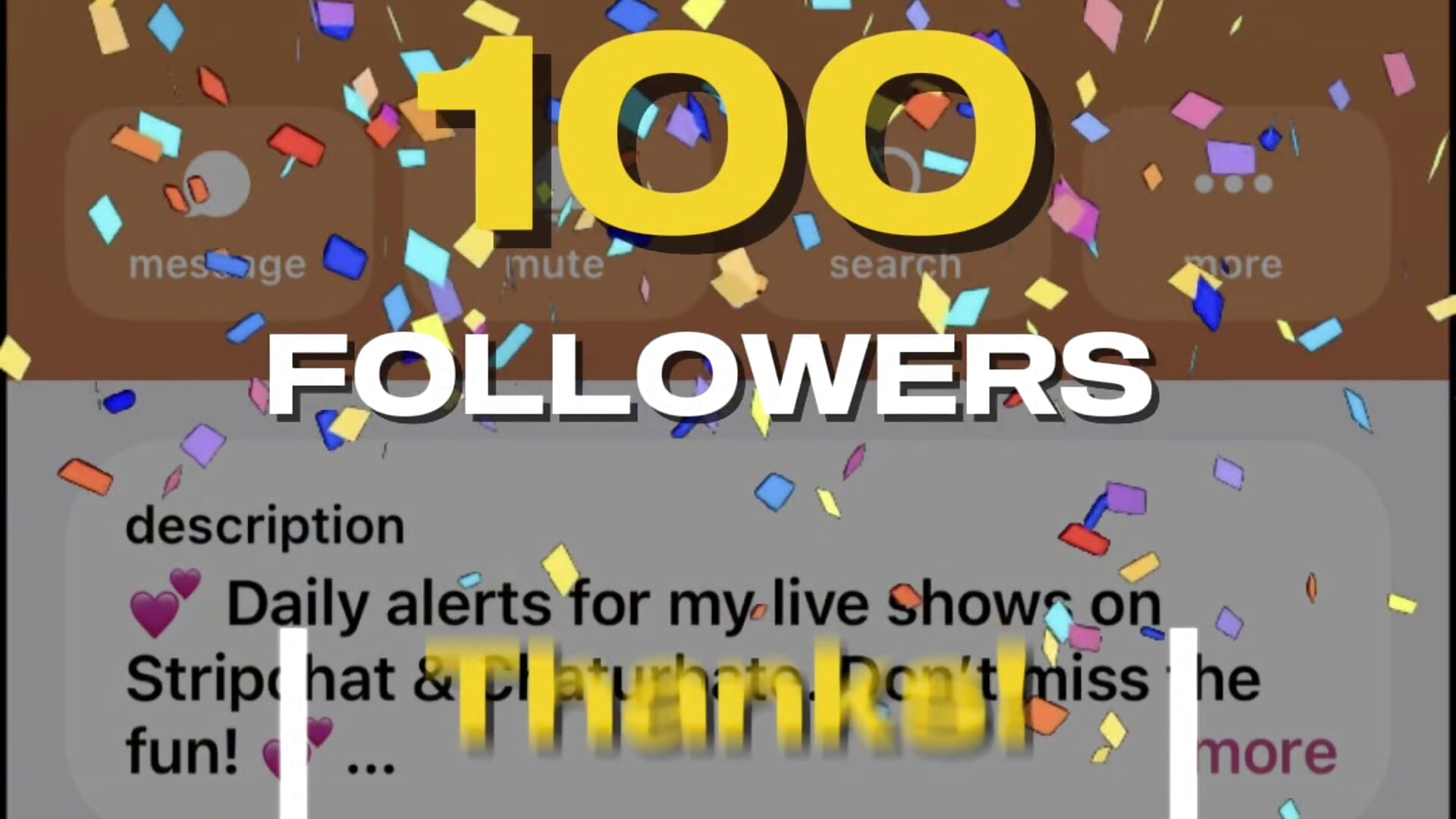 OMG, we’re 100 in the channel! 🎉 - video by angelic_coy cam model
