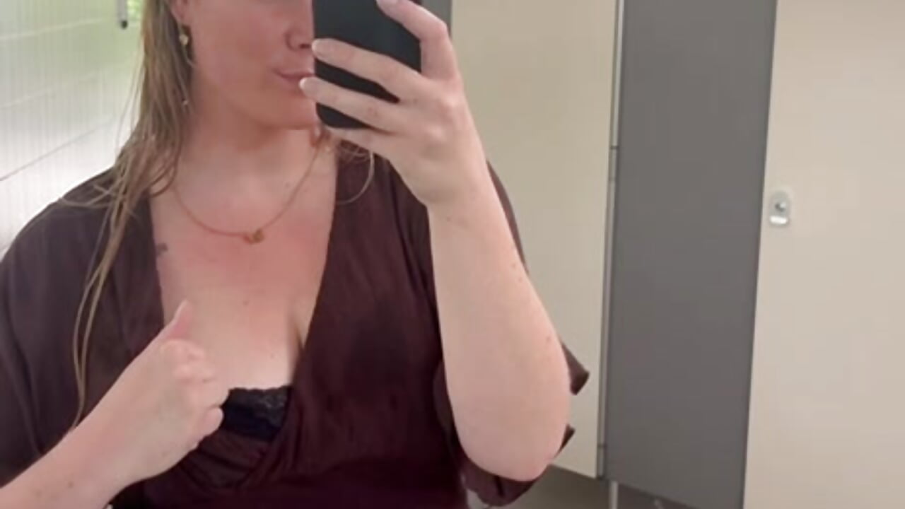 Teasing you in a public toilet