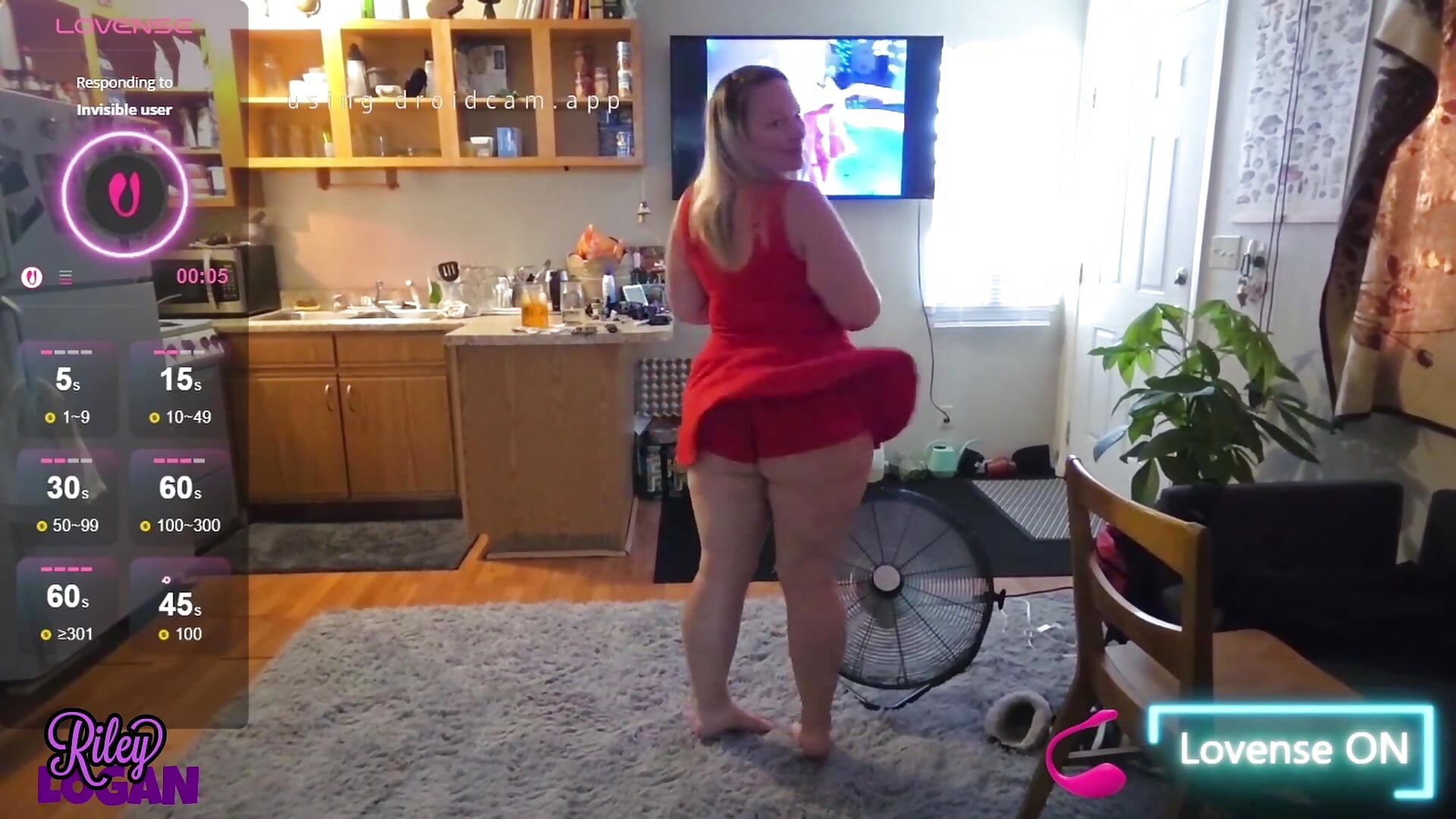 Riley's Red Dress Blowing in the Wind - video by rileylogan cam model