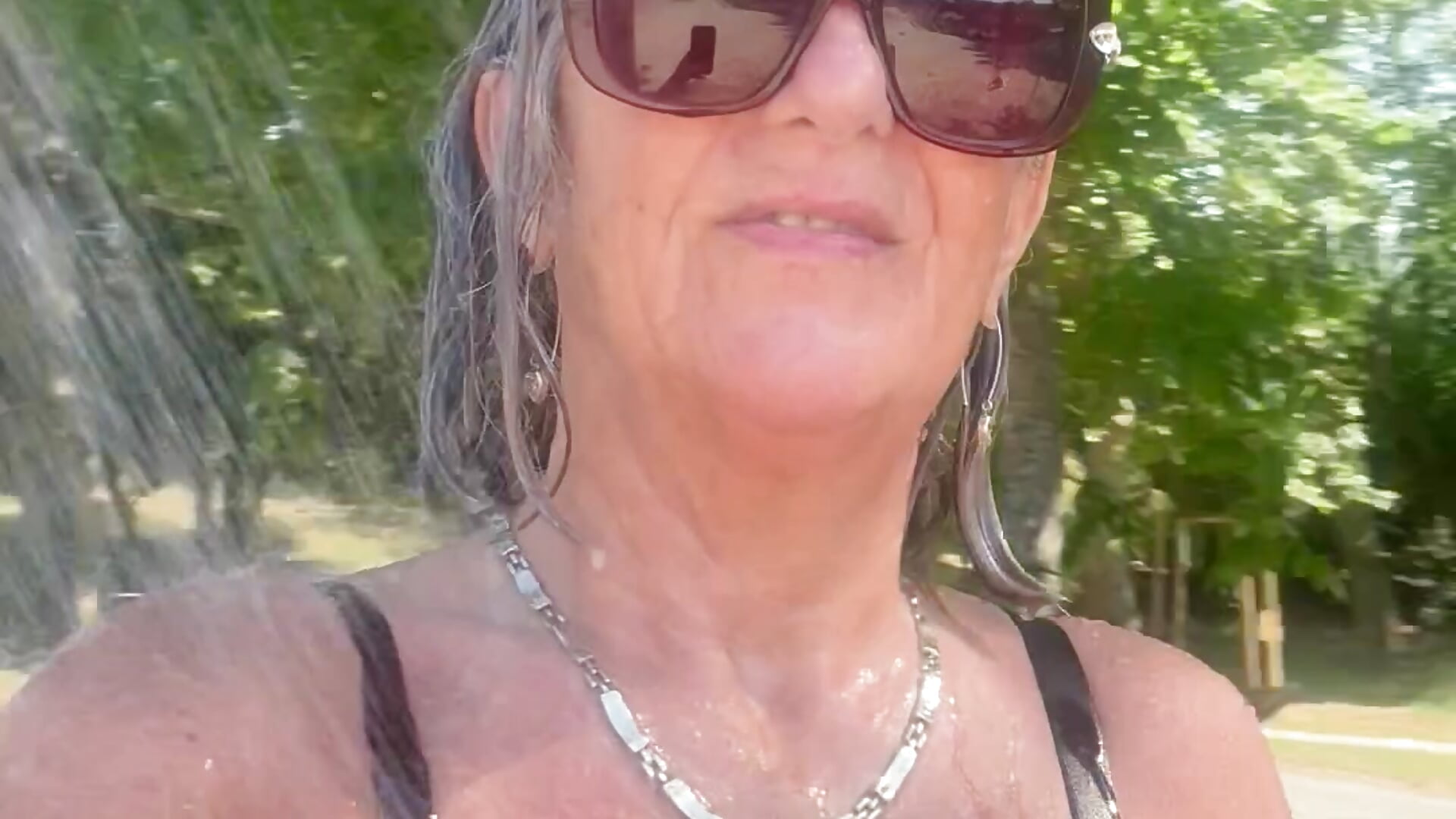 Quick cold lake shower
