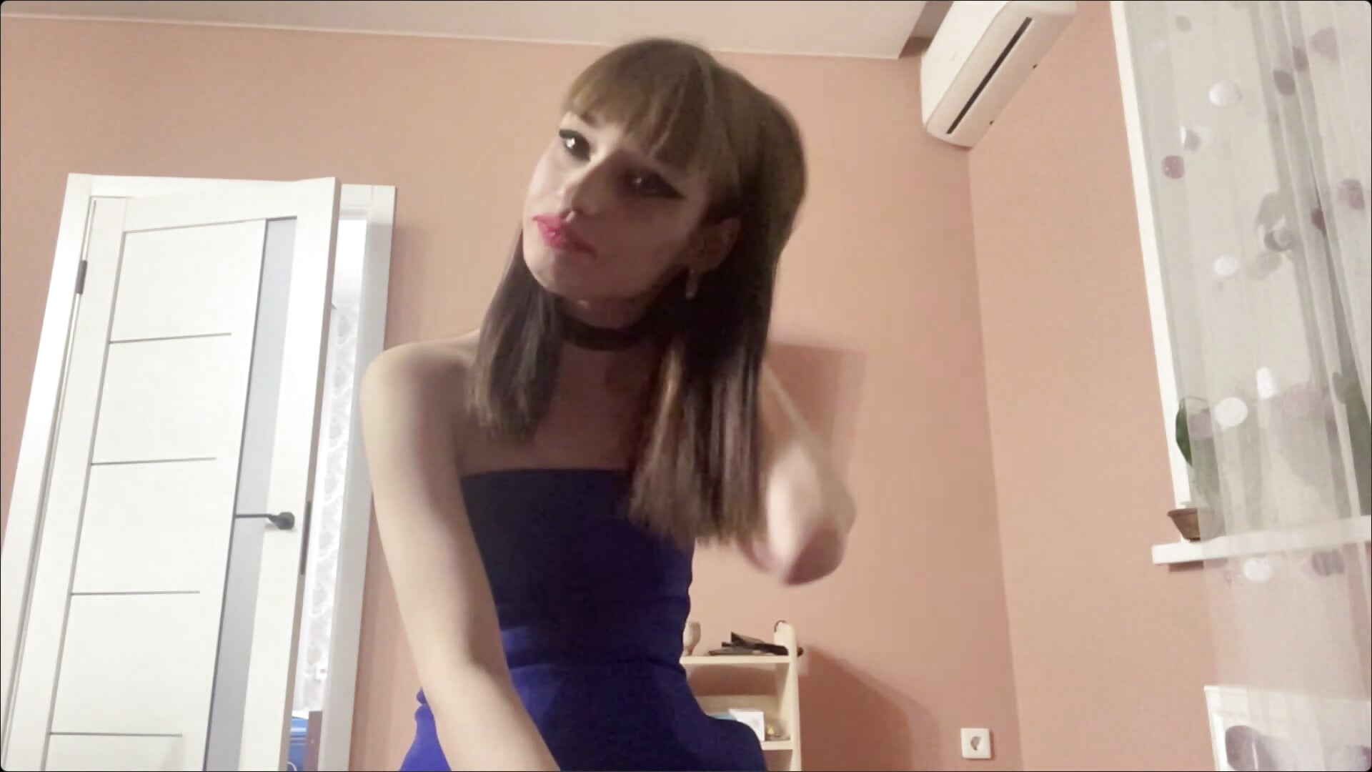 My blue dress🥰🥰 - video by lolgothmichelle cam model