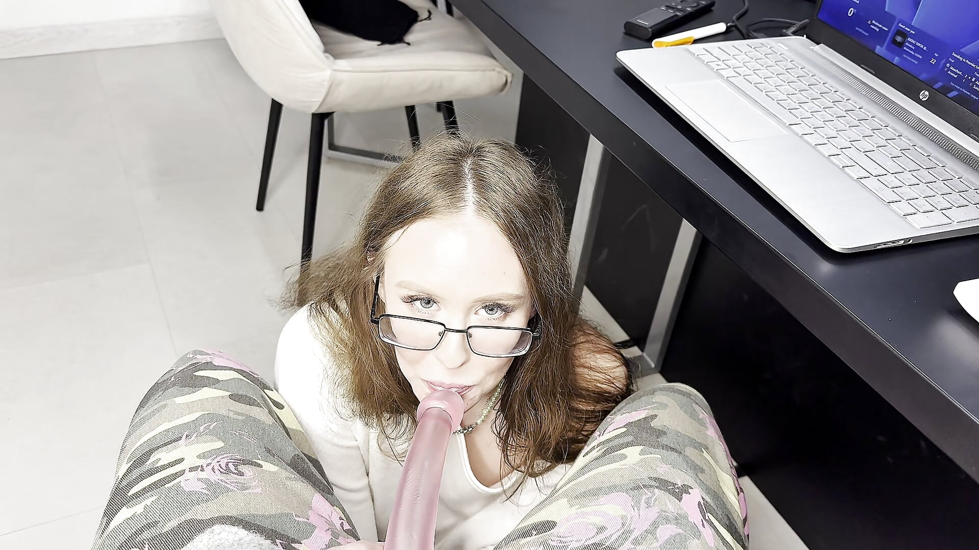 😈Shy student blowjob tease