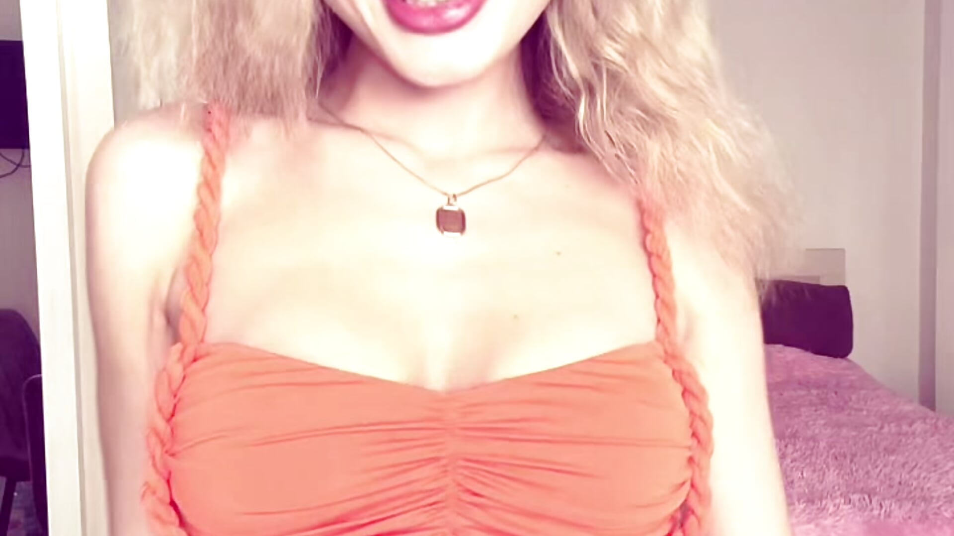 The orange dress) Do you love it? <3