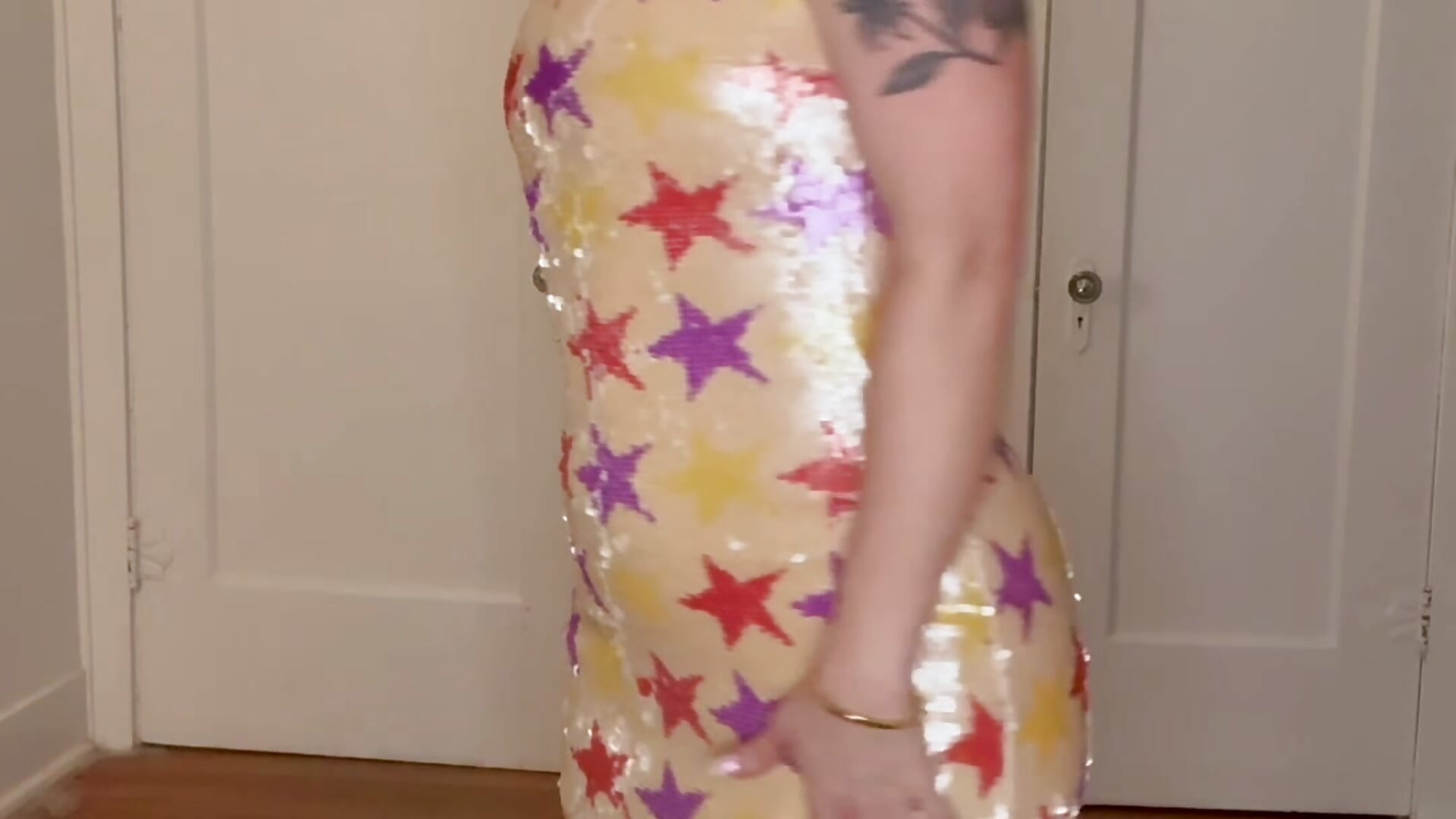Should probably not bend over in this dress..