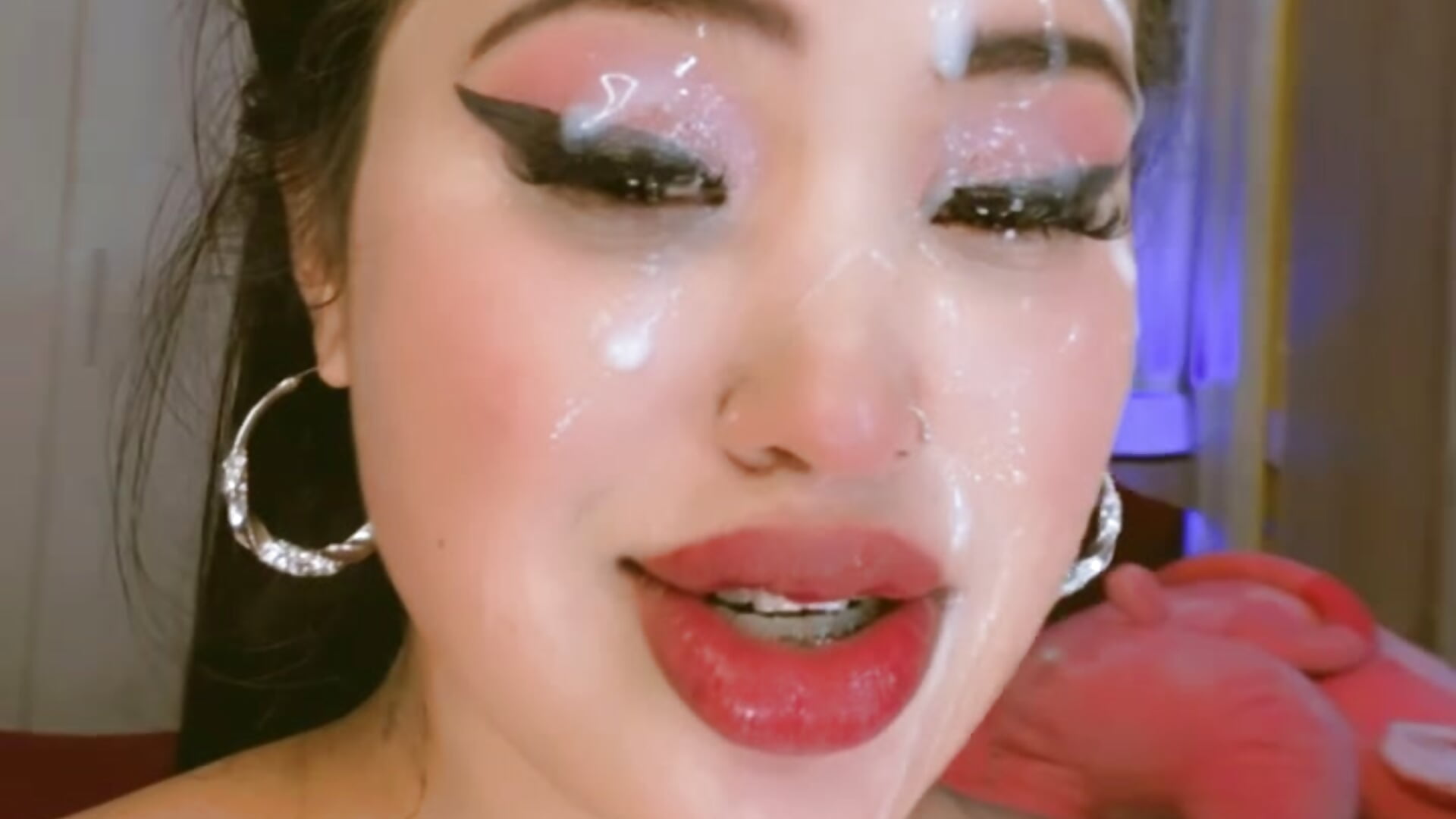 my little face all covered in delicious milk - video by Monicasexyxxx cam model