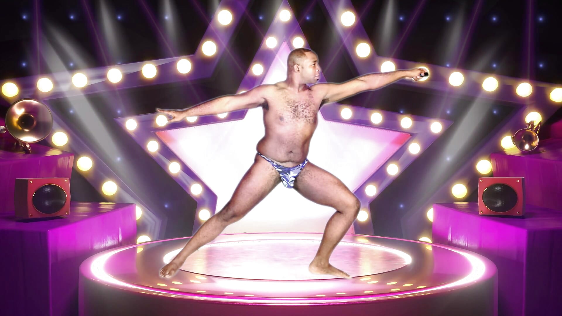 Modeling Blue Thong on Stage - video by blkbama73 cam model