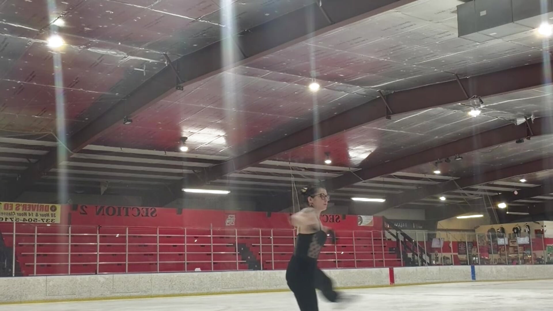 Hot Tattoo Girl Spins on Something Hard