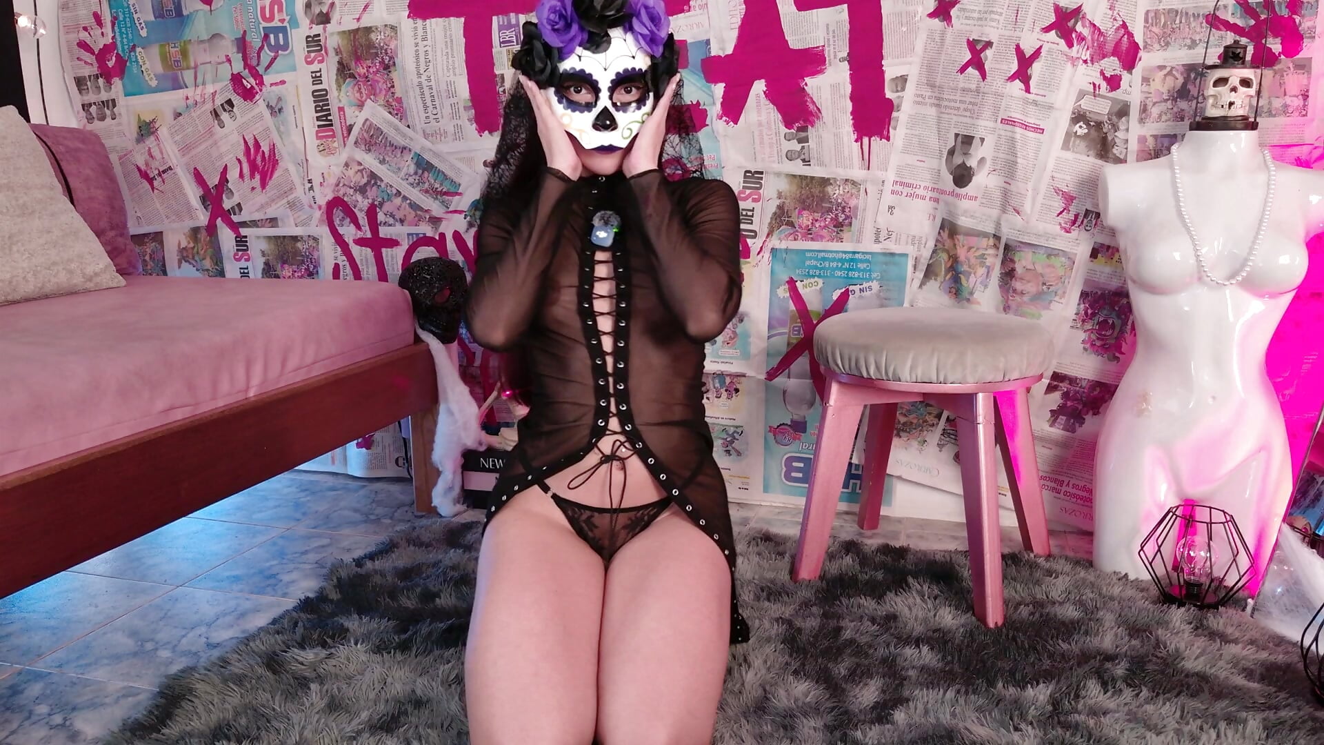 Sweet and Mischievous Catrina – video od webkamerové modelky Pauline_Peach