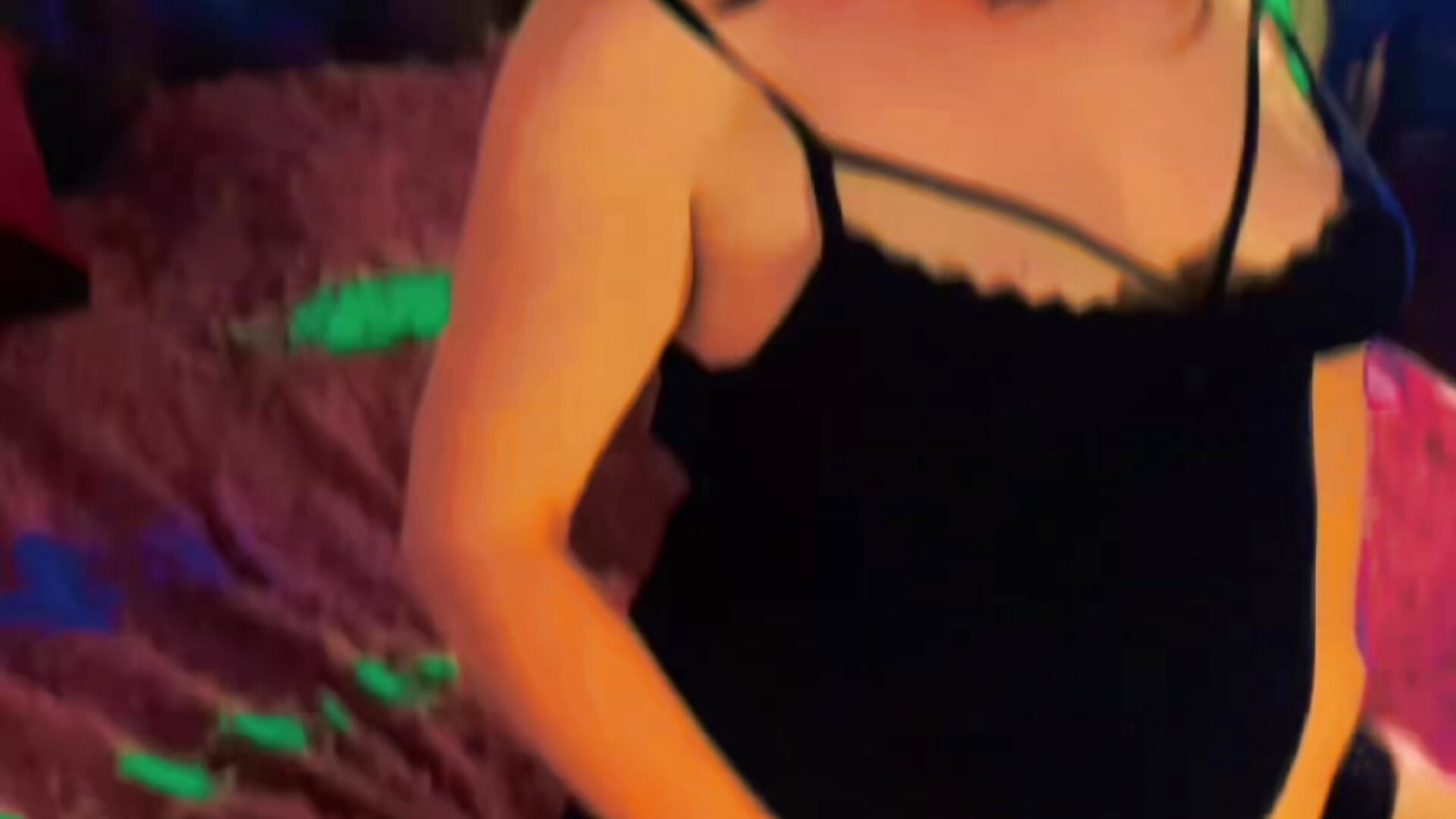 Juicy slut in black lingerie