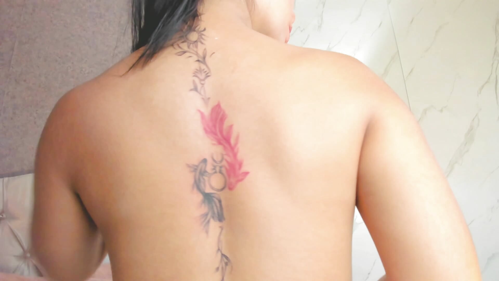 new tattoo, it looks much better when you look at it up close. you come?😈 - video by Gaby_Taylor2 cam model