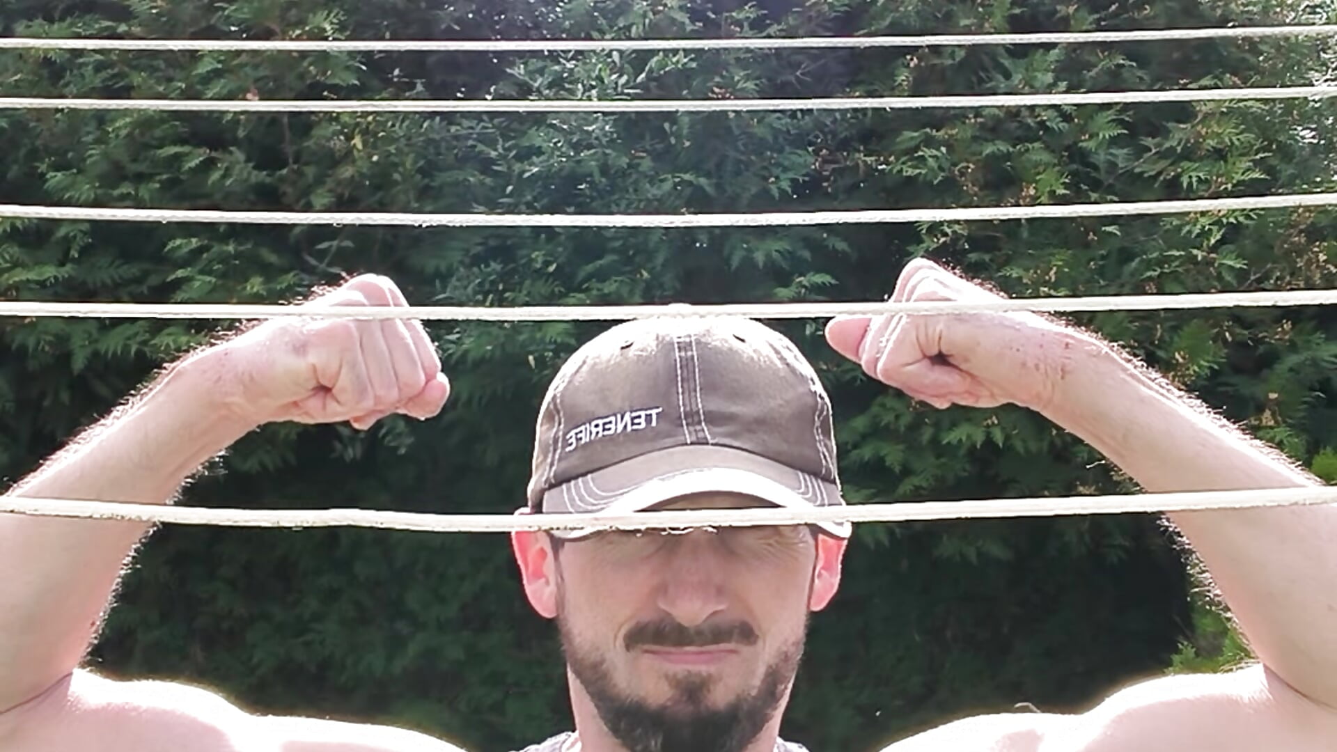 Cute Muscle Otter flexing in the Garden